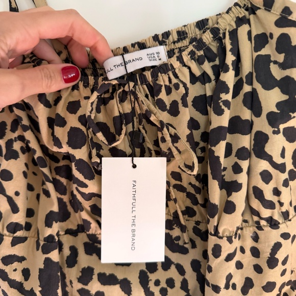 FAITHFULL THE BRAND Alexia Midi Dress in leopard print, size Medium NWT - Picture 6 of 7
